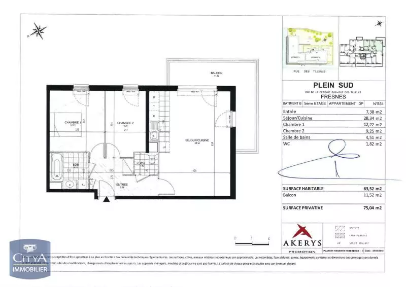 Illustration pour Appartement 3 pièces 63.52m² Photo Appartement 3 pièces 63.52m²
