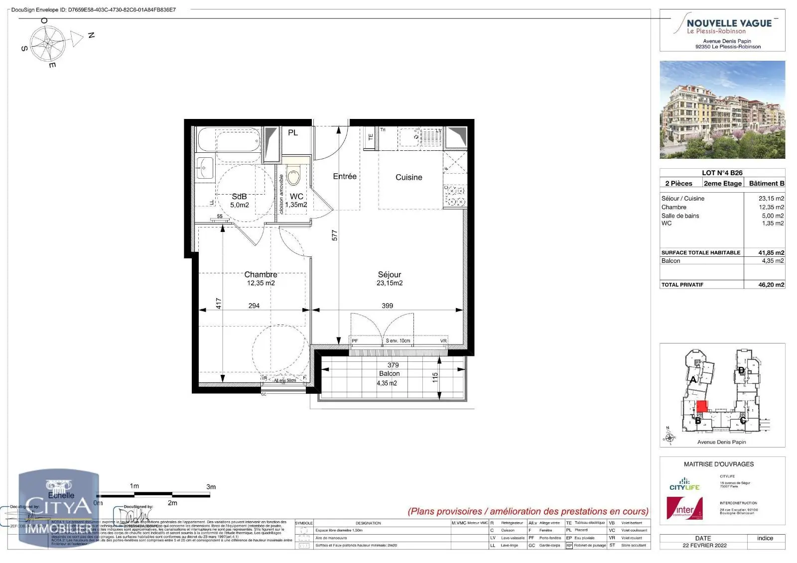 Photo 2 Appartement 2 pièces 41.85m²