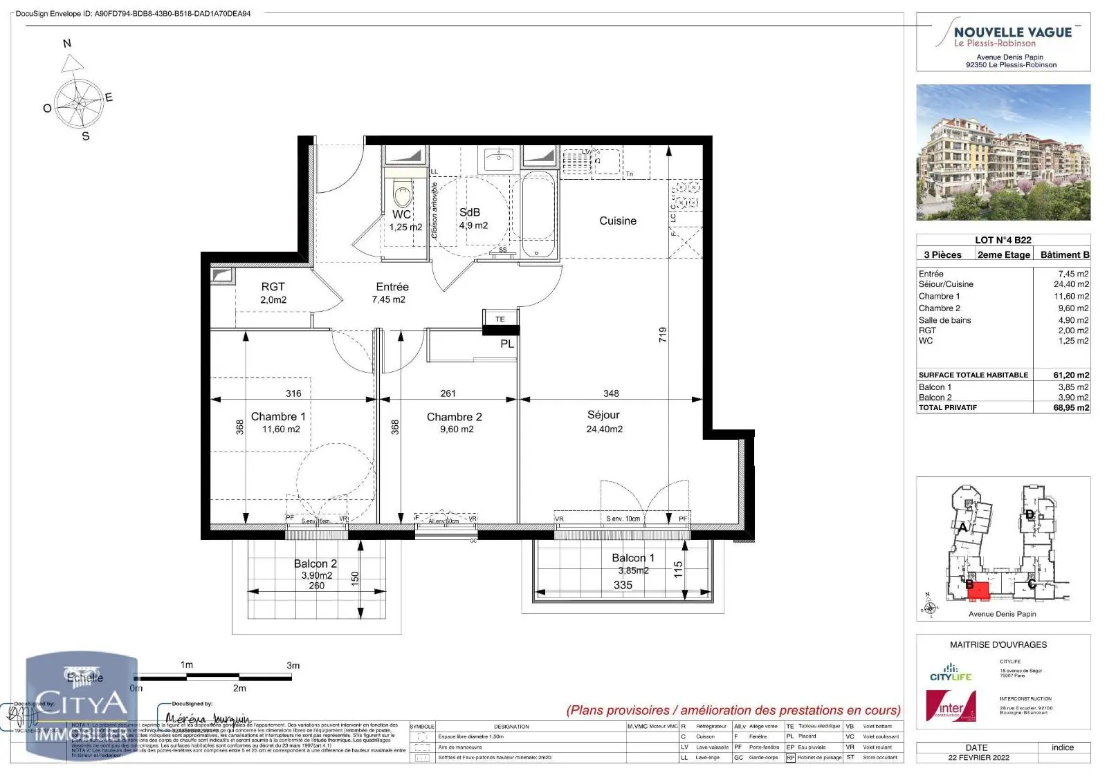 Photo 2 Appartement 3 pièces 61.2m²