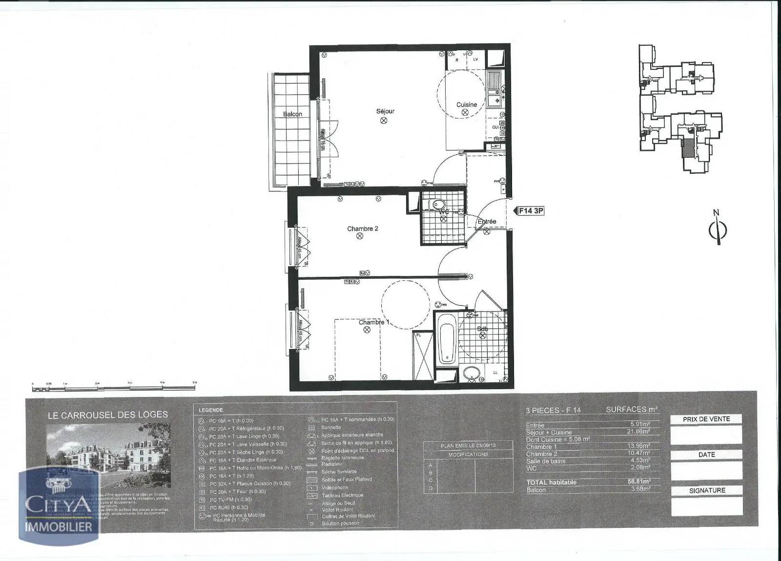Photo 1 Appartement 3 pièces 58.68m²