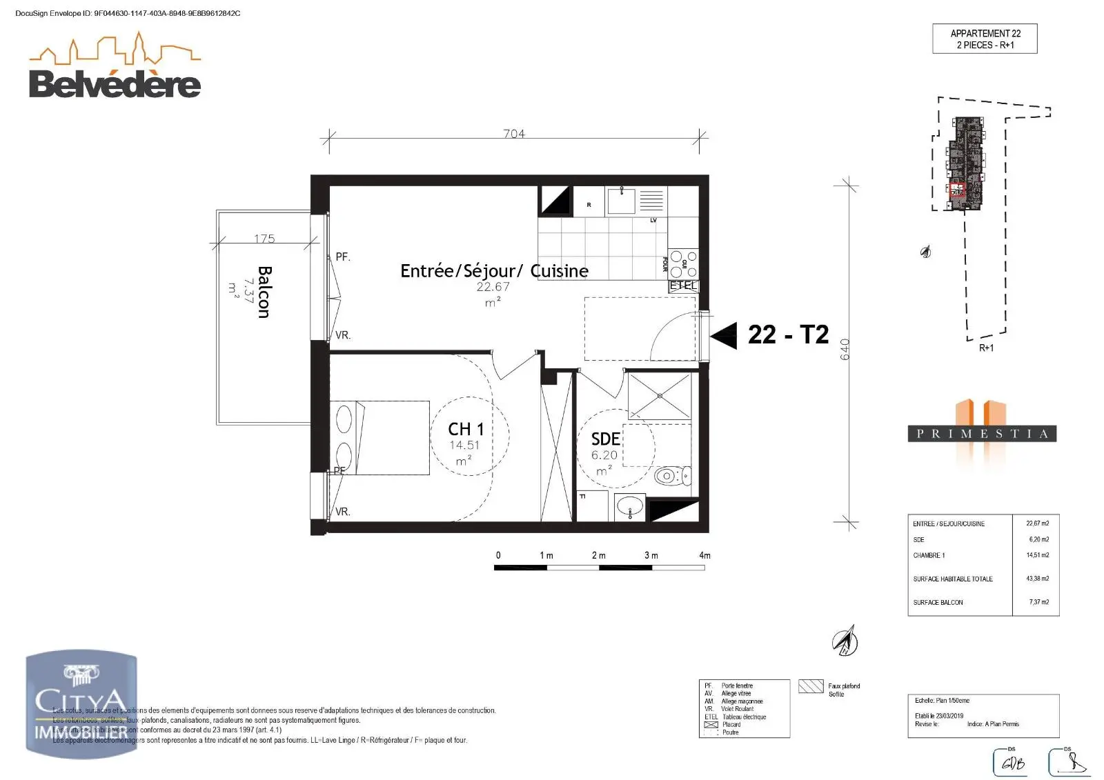 Photo 2 Appartement 2 pièces 43.23m²