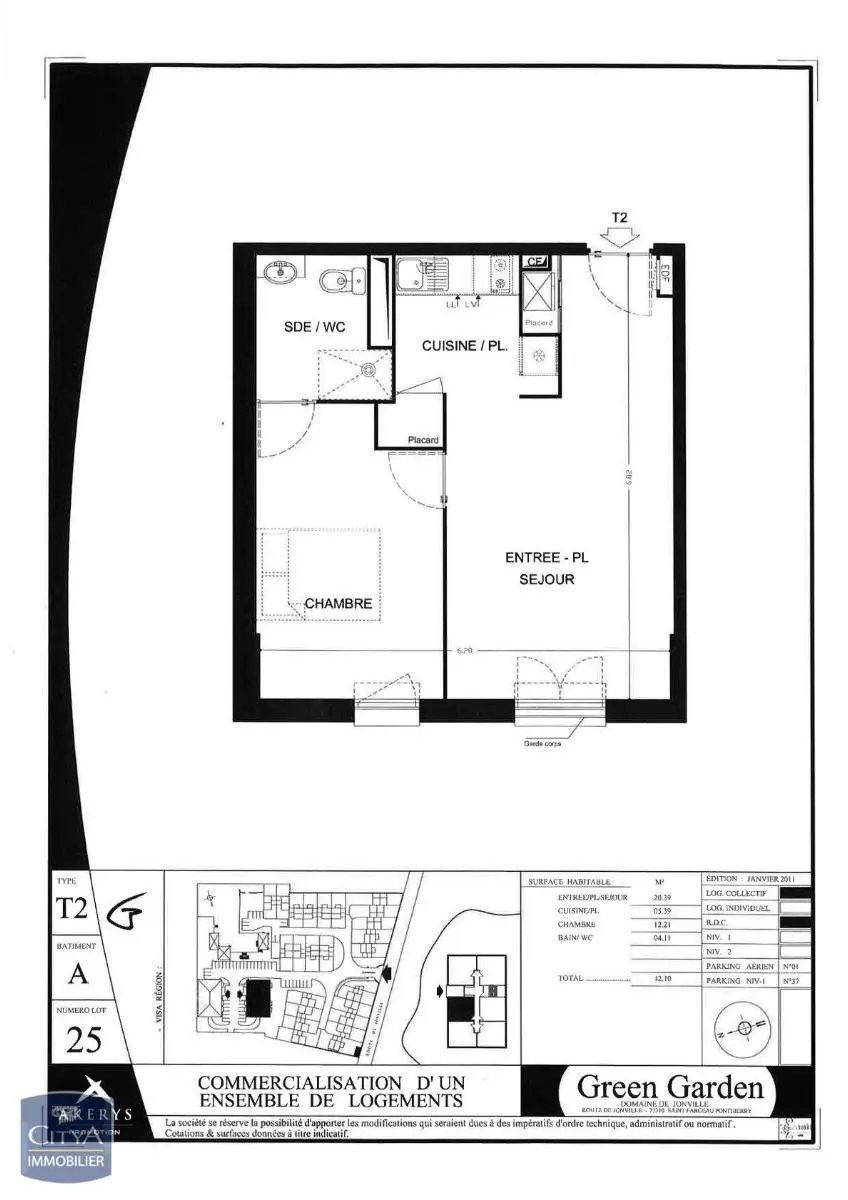 Saint-Fargeau-Ponthierry (77310) Appartement 2 pièces 41.93m² photo 2