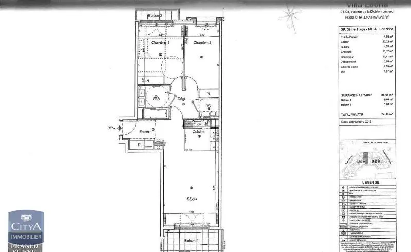 Photo 1 Appartement 3 pièces 66.61m²