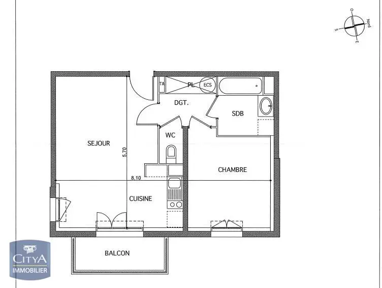 Photo 4 Appartement 2 pièces 44.33m²