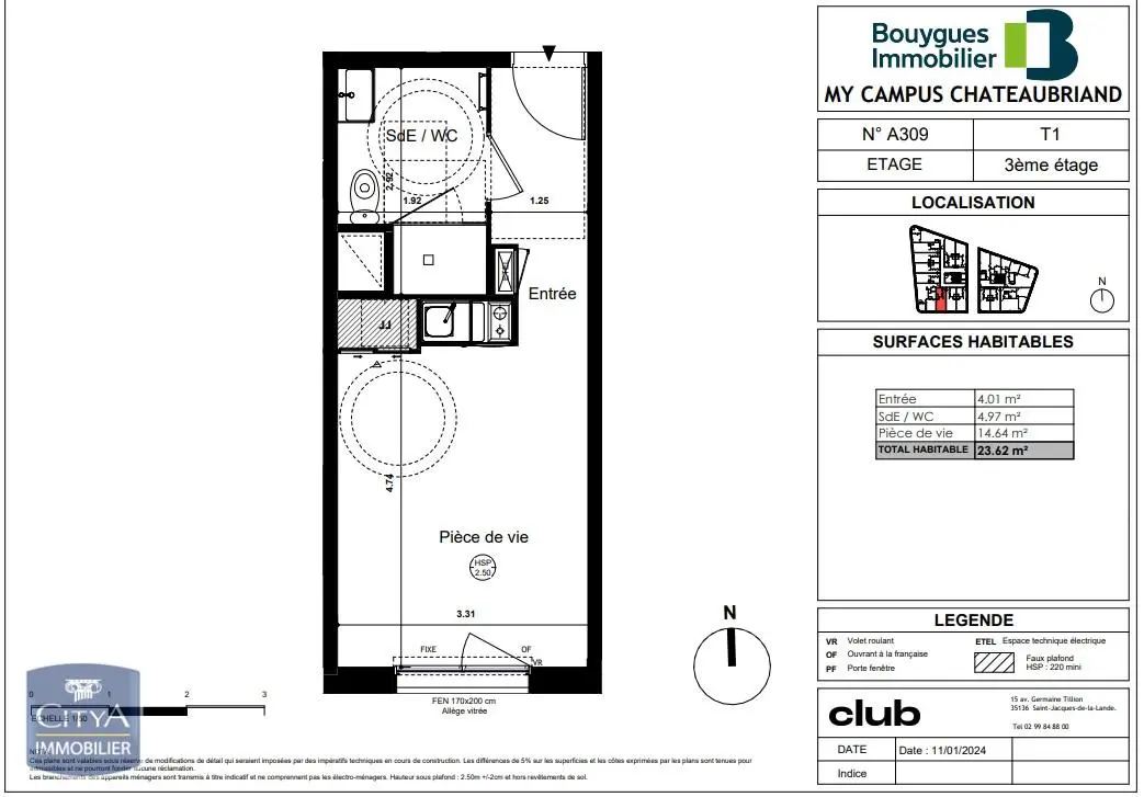 Photo 4 Appartement 1 pièce 23.62m²