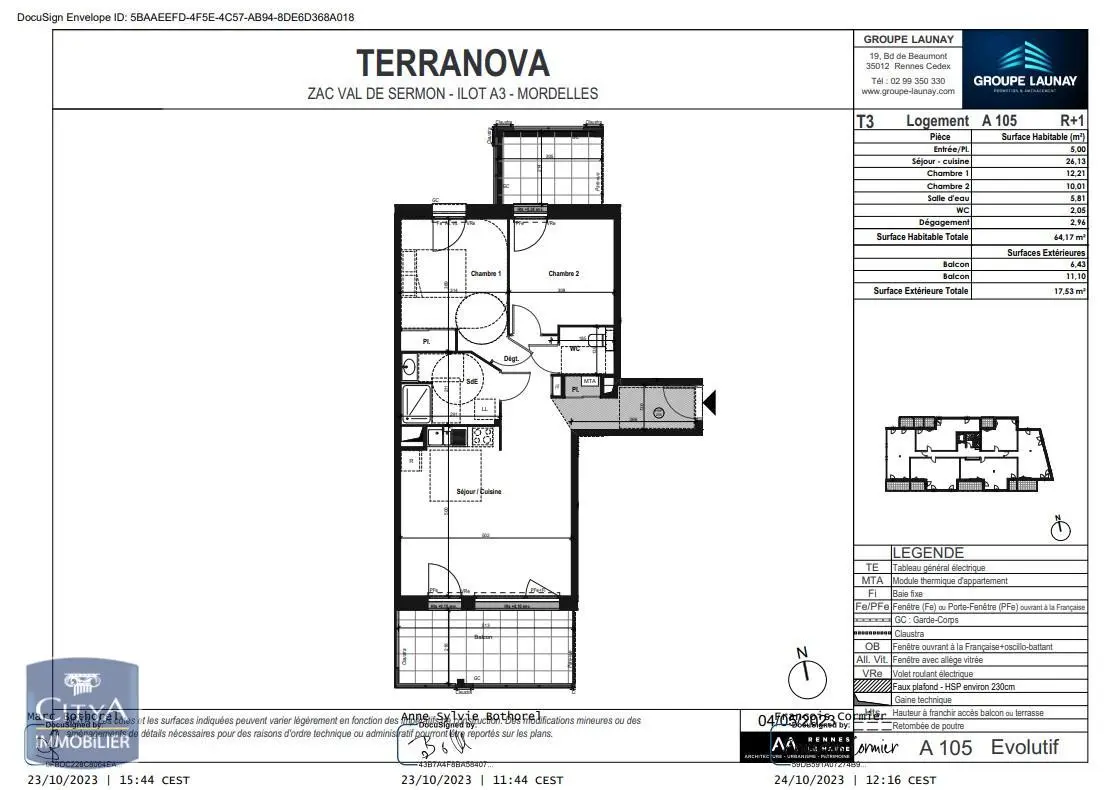 Photo 1 Appartement 3 pièces 64.17m²
