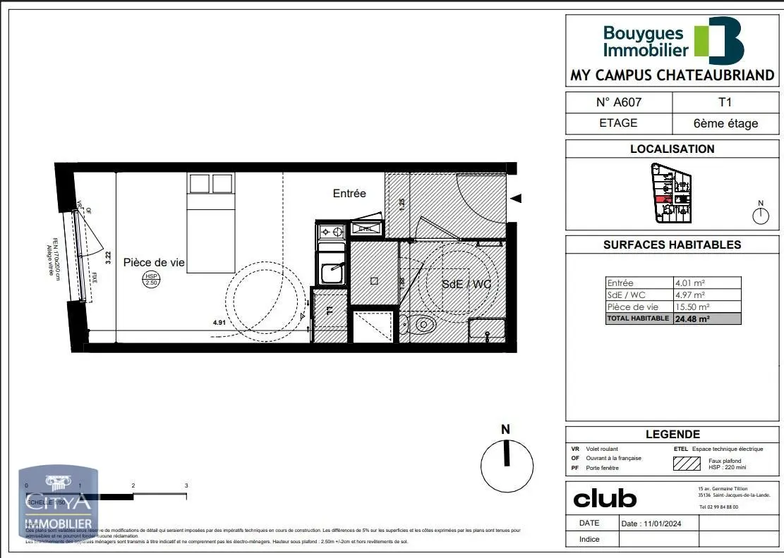 Photo 4 Appartement 1 pièce 24.48m²