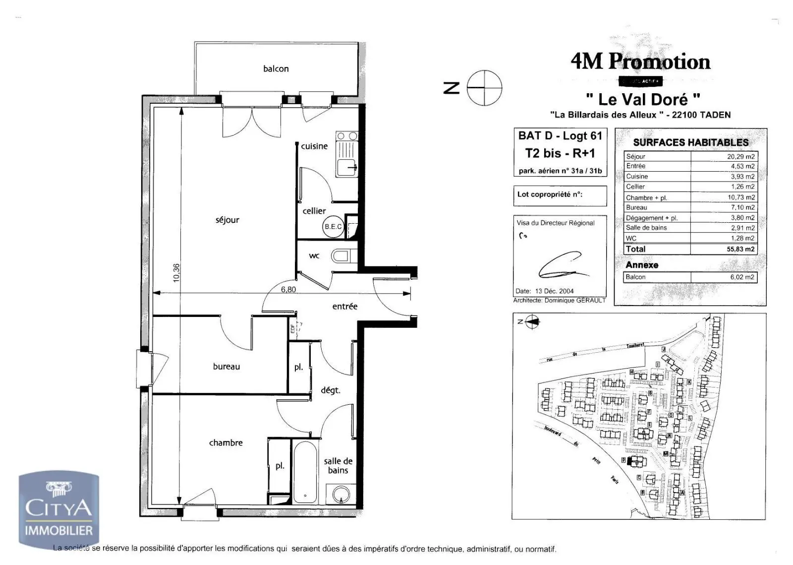 Photo 2 Appartement 3 pièces 55.83m²