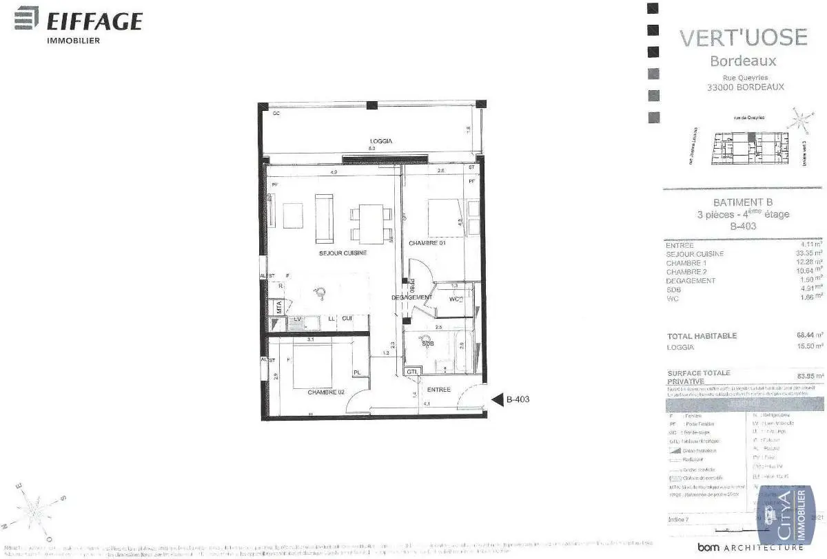 Photo 2 Appartement 3 pièces 68.51m²