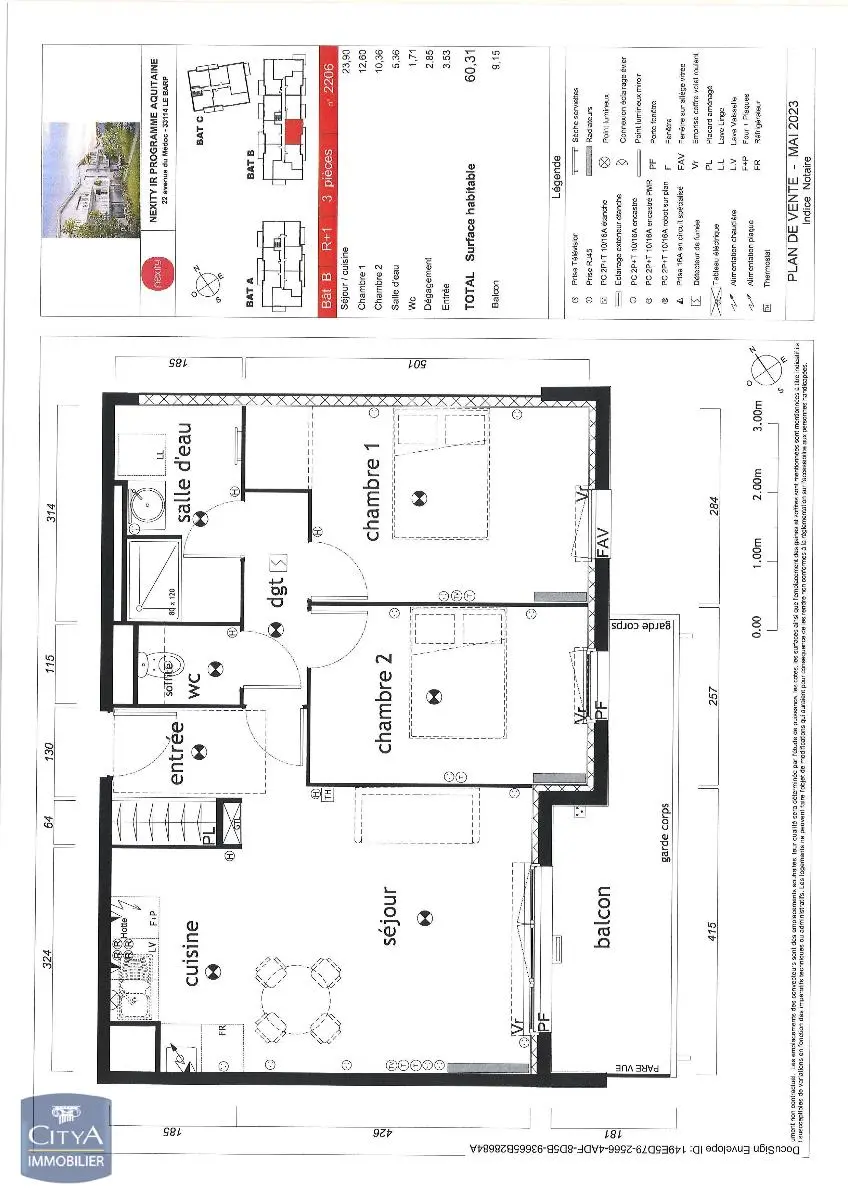 Photo 12 Appartement 3 pièces 60.31m²