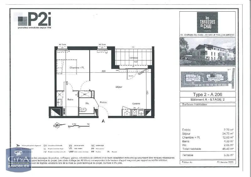 Photo 2 Appartement 2 pièces 46.4m²