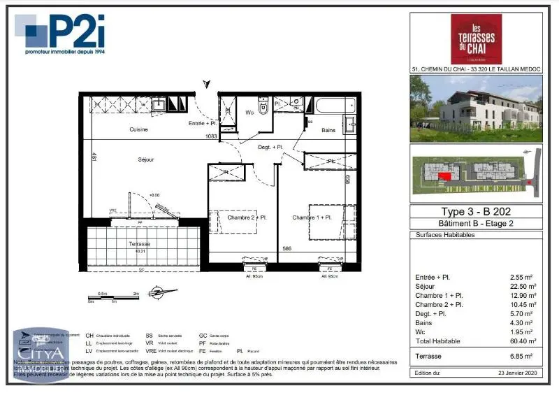 Photo 2 Appartement 3 pièces 60.4m²