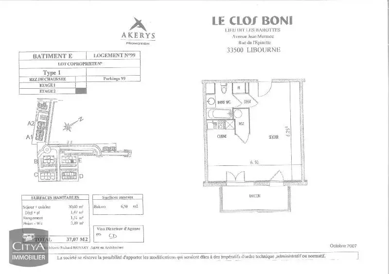 Illustration pour Appartement 1 pièce 37.05m² Photo Appartement 1 pièce 37.05m²