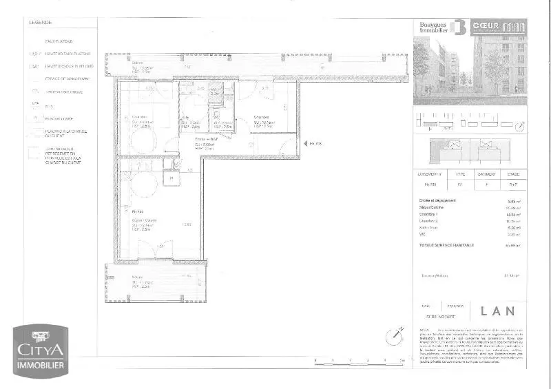 Photo 2 Appartement 3 pièces 65.98m²