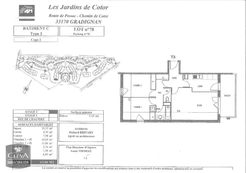 Photo 2 Appartement 3 pièces 63.34m²