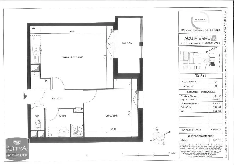 Photo 2 Appartement 2 pièces 43.42m²