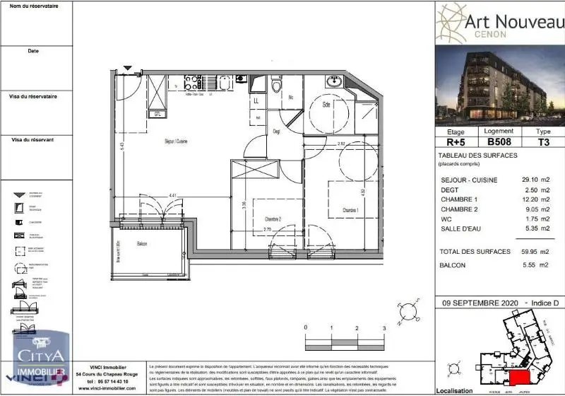 Photo 3 Appartement 3 pièces 59.95m²