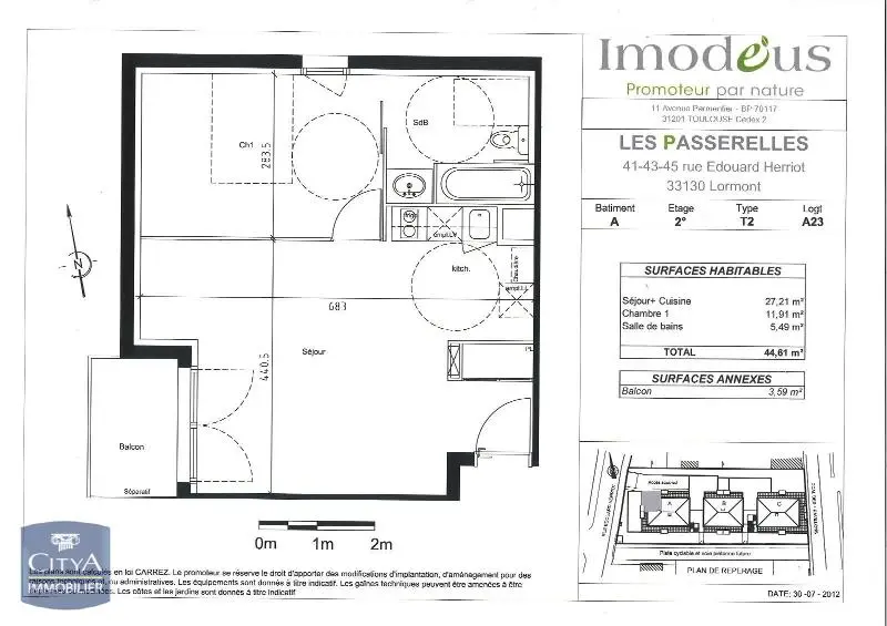 Photo 2 Appartement 2 pièces 44.61m²