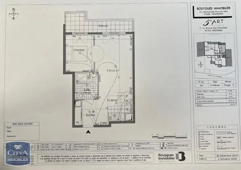 Photo 12 pour Appartement 2 pièces 40.4m² Photo 12 Appartement 2 pièces 40.4m²