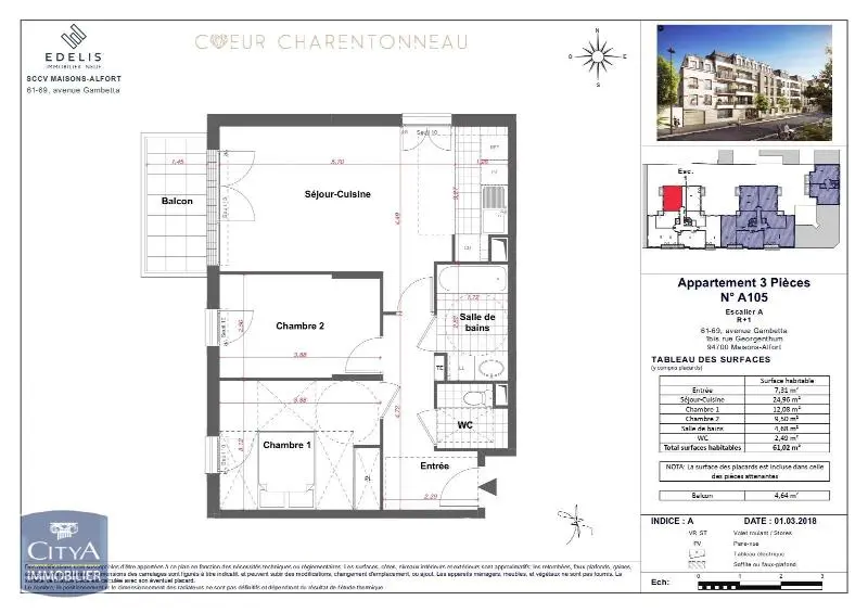 Photo 11 Appartement 3 pièces 61.02m²