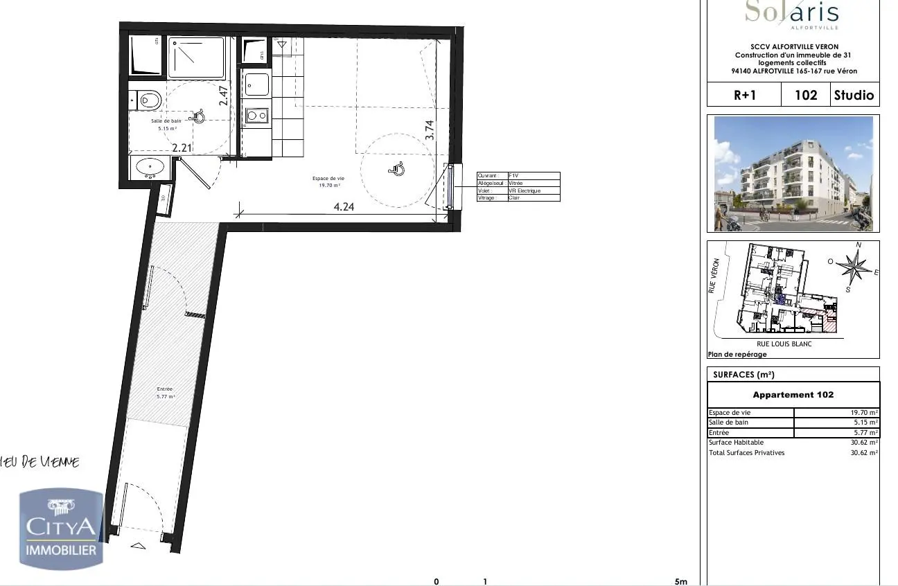 Photo 3 Appartement 1 pièce 30.62m²