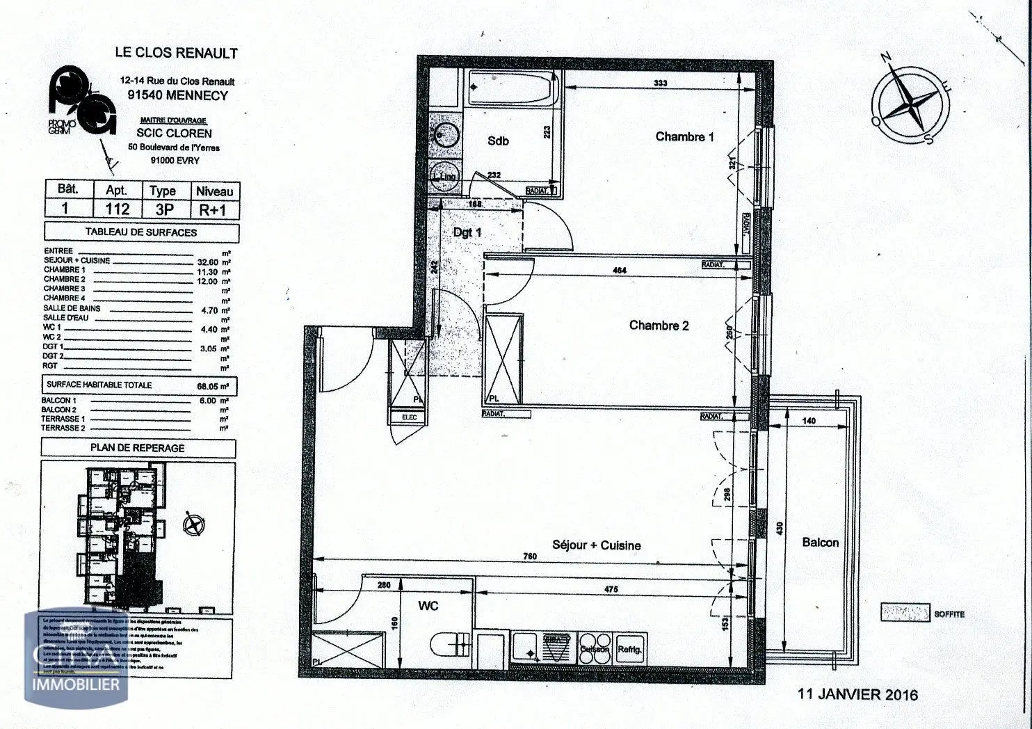 Photo 11 Appartement 3 pièces 68.35m²