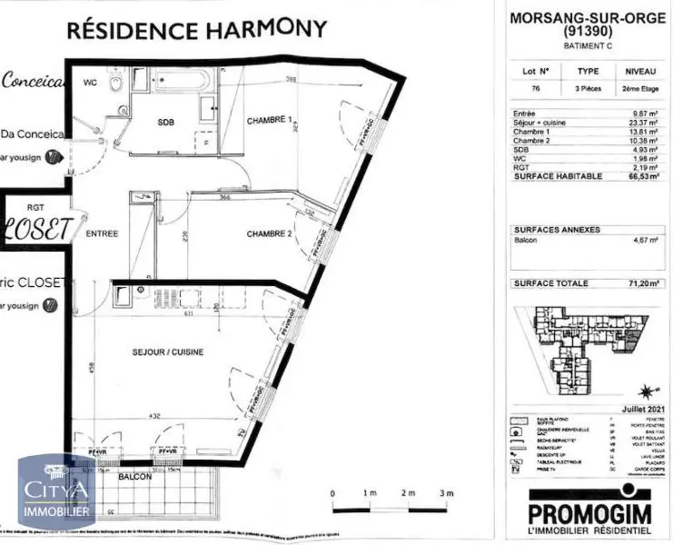 Photo 9 Appartement 3 pièces 66.53m²
