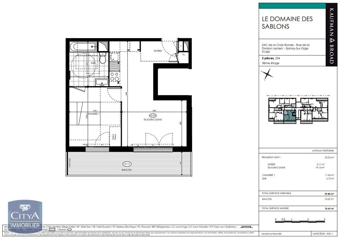 Photo 1 Appartement 2 pièces 39.84m²