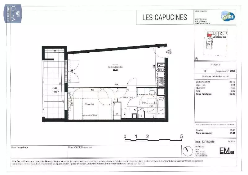 Illustration pour Appartement 2 pièces 50.69m² Photo Appartement 2 pièces 50.69m²