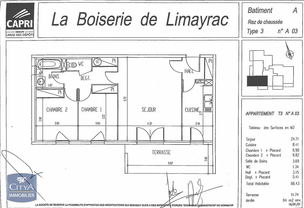 Photo 1 Appartement 3 pièces 66.17m²