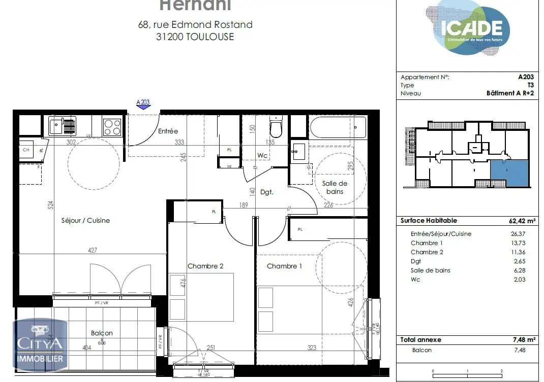 Photo 7 Appartement 3 pièces 62.42m²