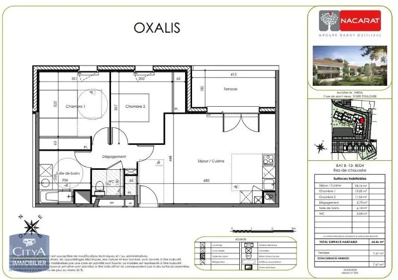 Photo 1 Appartement 3 pièces 64.46m²