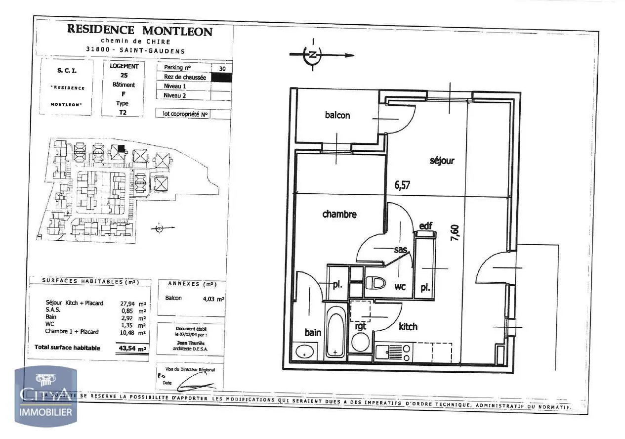 Photo 2 Appartement 2 pièces 43.54m²