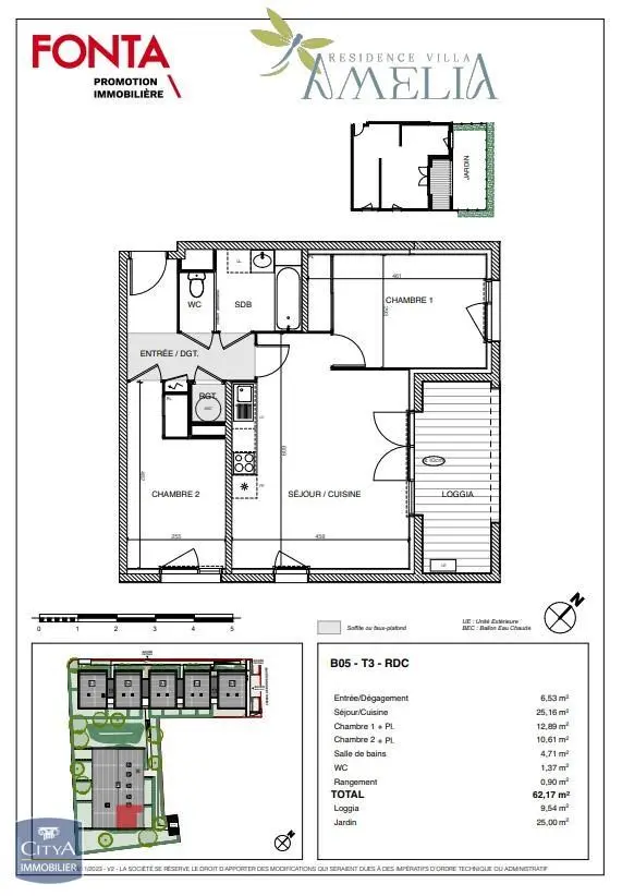 Photo 1 Appartement 3 pièces 62.17m²