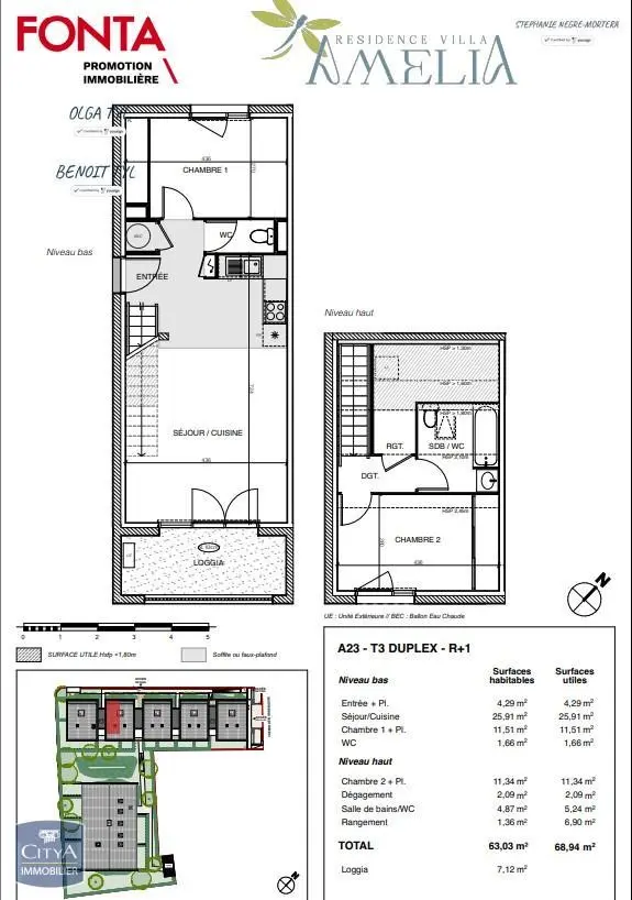 Photo 1 Appartement 3 pièces 63.03m²