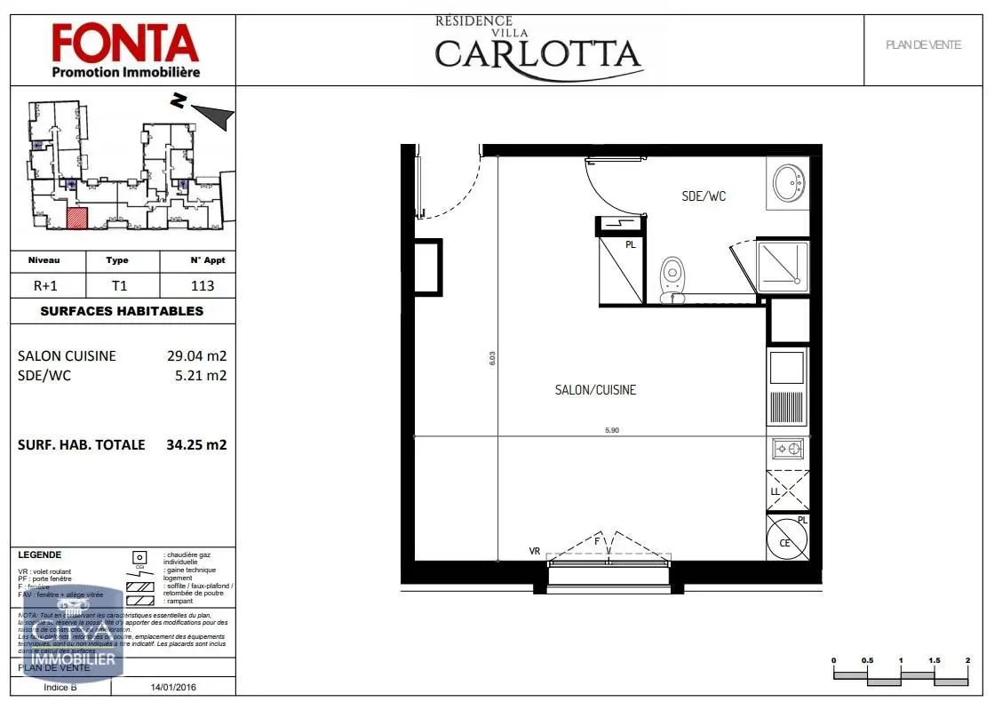 Photo 5 Appartement 1 pièce 34.48m²