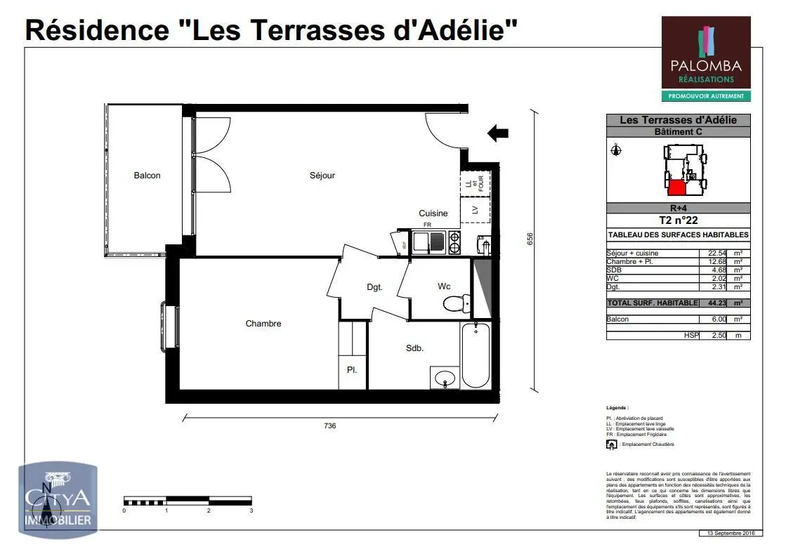 Photo 1 Appartement 2 pièces 44.23m²