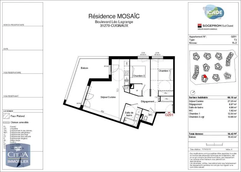 Photo 10 Appartement 3 pièces 66.16m²