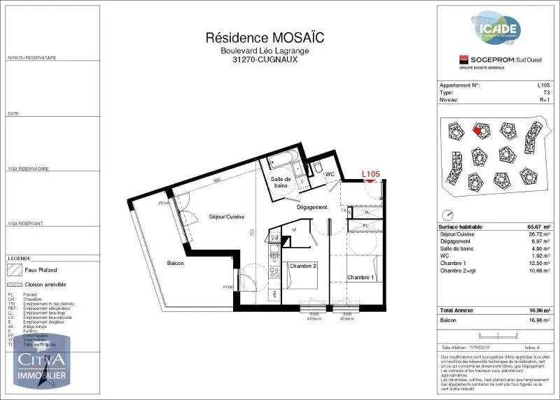 Photo 10 Appartement 3 pièces 65.42m²