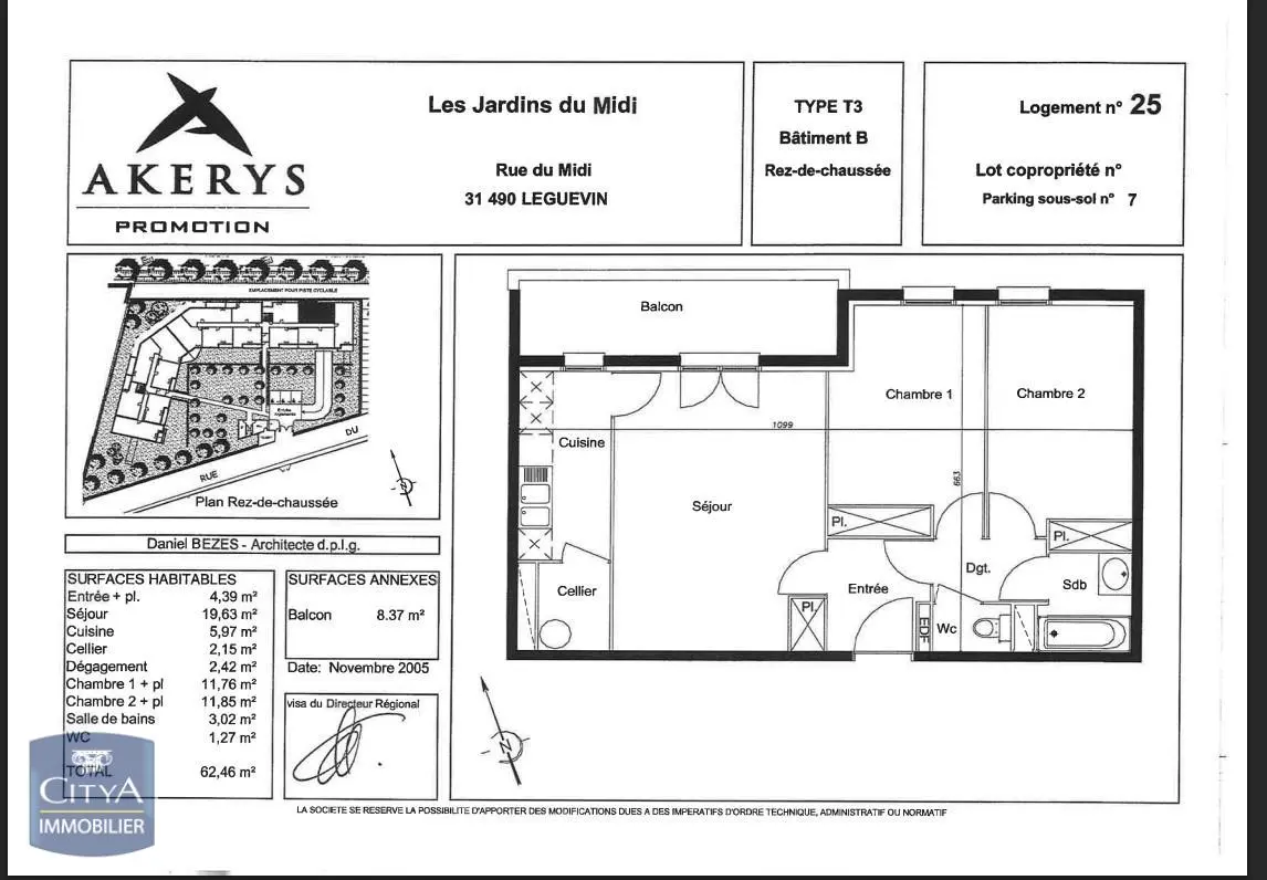 Photo 1 Appartement 3 pièces 62.46m²