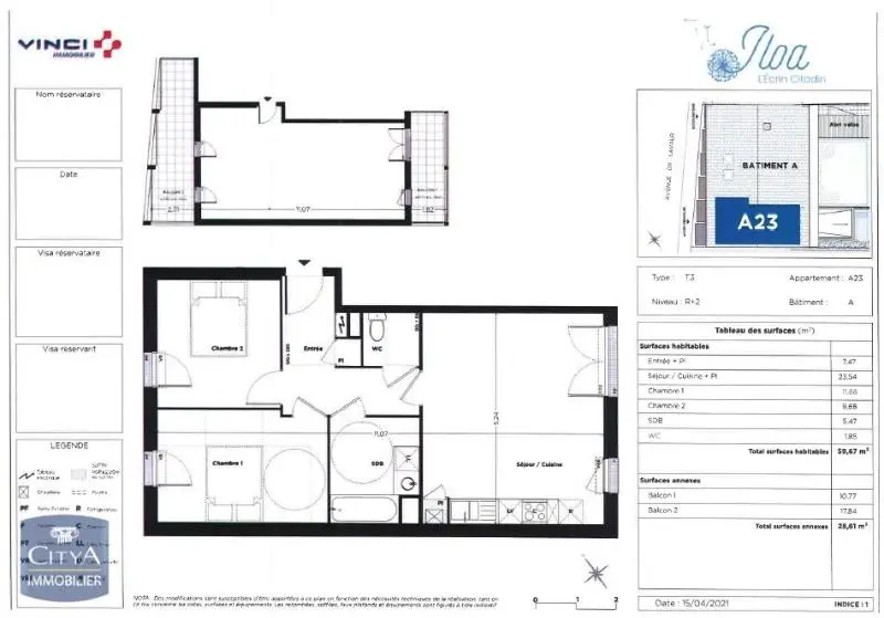 Photo 7 Appartement 3 pièces 59.67m²