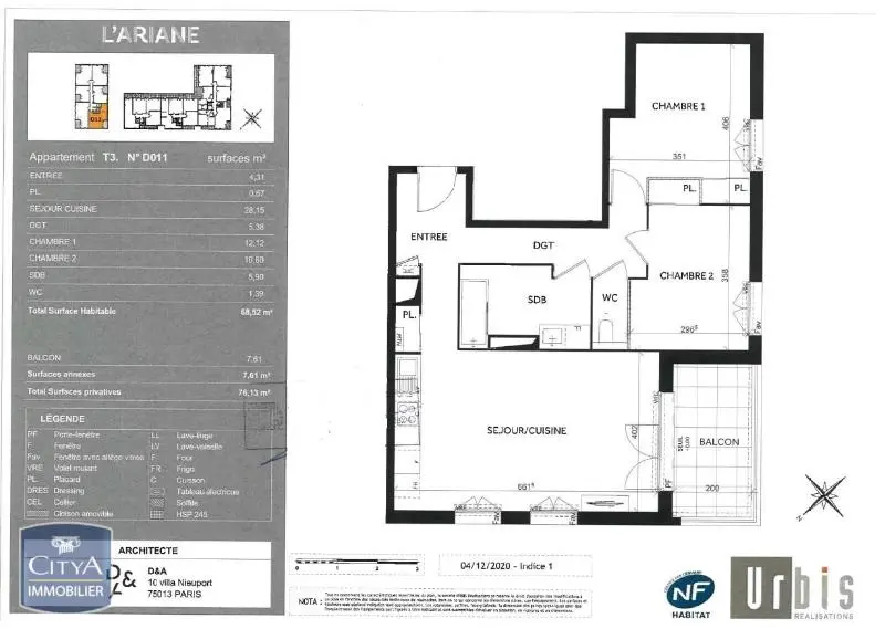 Photo 9 Appartement 3 pièces 68.52m²