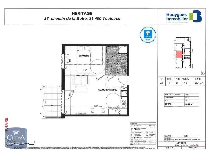 Photo 6 Appartement 2 pièces 42.42m²