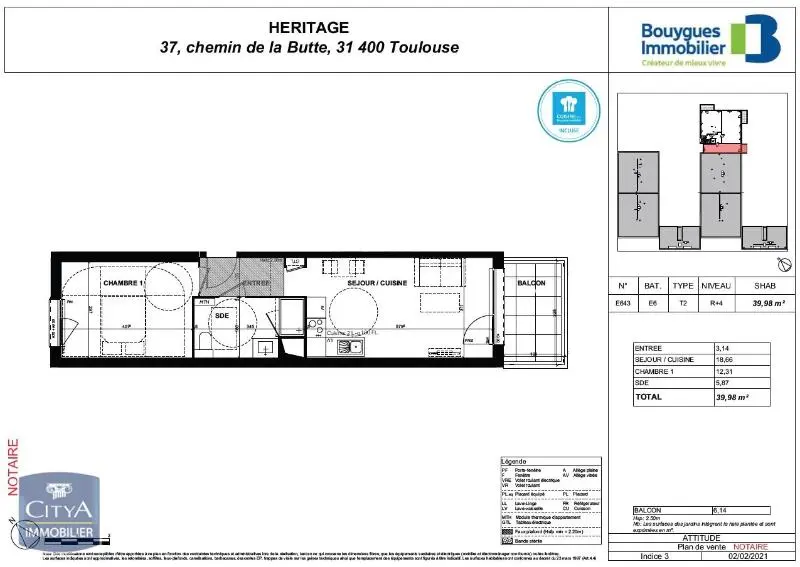 Photo 6 Appartement 2 pièces 40.76m²