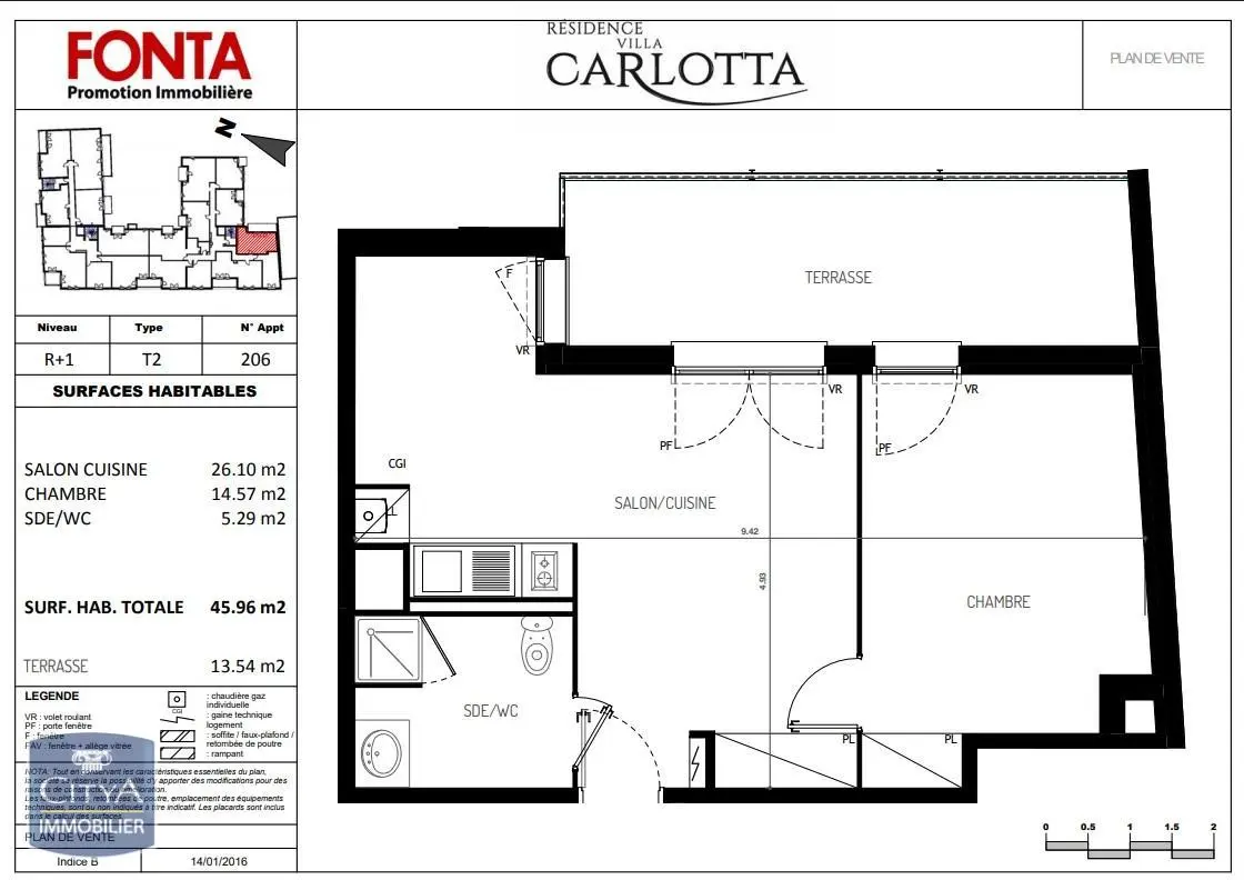 Photo 2 Appartement 2 pièces 45.68m²