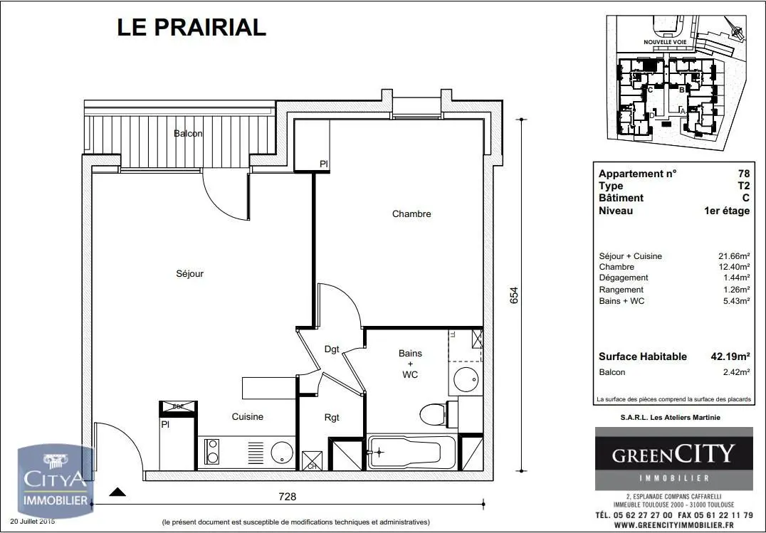 Photo 1 Appartement 2 pièces 42.3m²