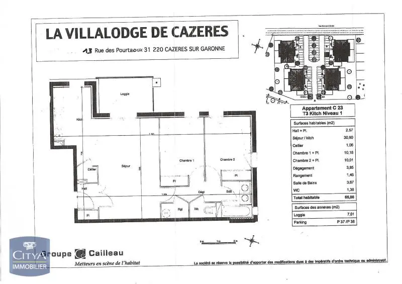 Photo 2 Appartement 3 pièces 58.03m²