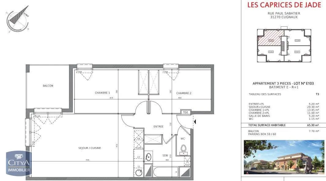 Photo 1 Appartement 3 pièces 65.3m²