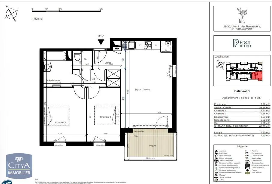 Photo 1 Appartement 3 pièces 60.28m²