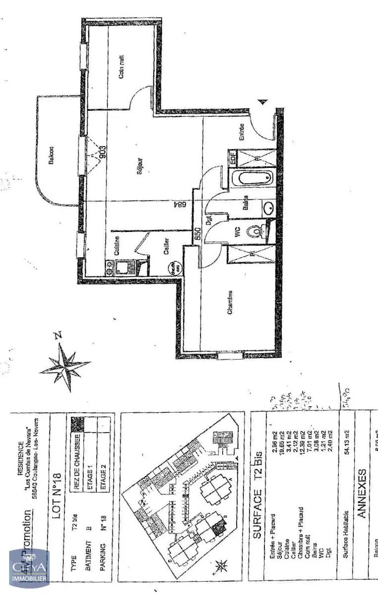 Photo 2 Appartement 3 pièces 54m²